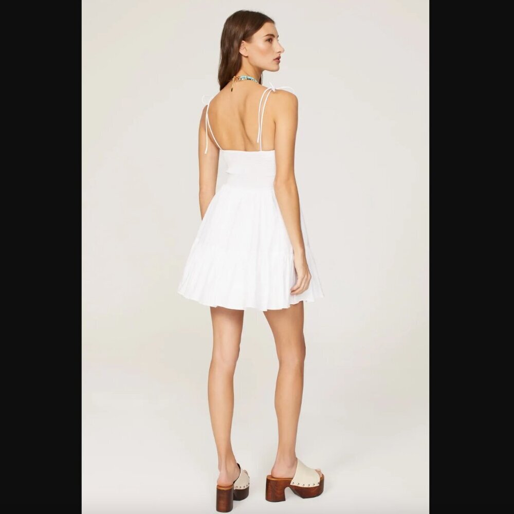 Staud Mini Landry Cotton Dress, Retails for $295, White, Size Small - Picture 3 of 9